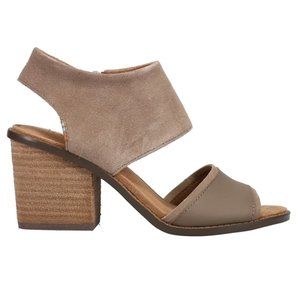 TOMS Majorca Suede Block Heel in Tan